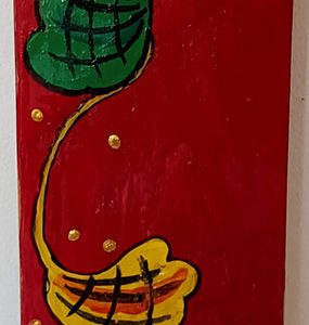 Vendita online opera dal titolo “Bancale dipinto a mano” realizzata dall'artista contemporanea Marilisa Calabretta