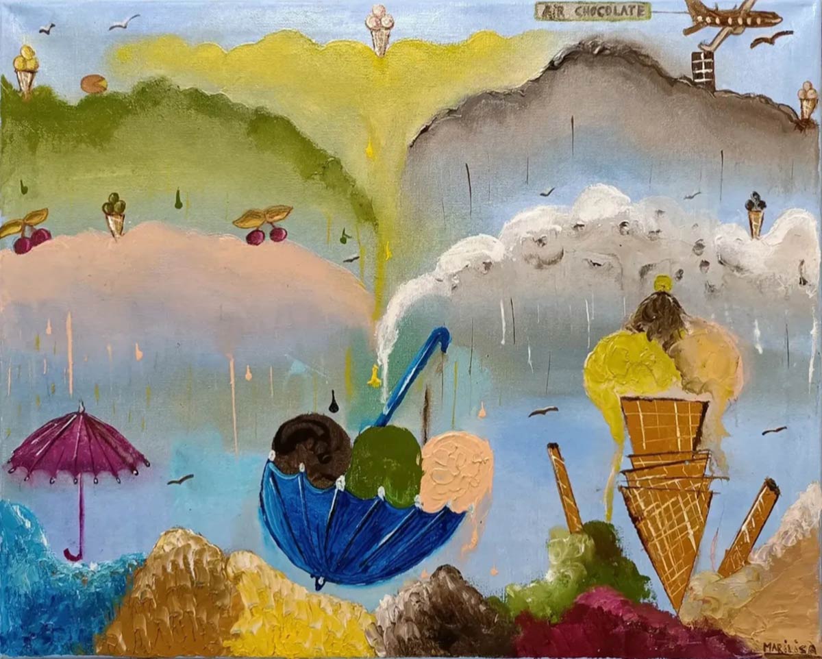 Gelato sulle nuvole - Marilisa Calabretta Vendita online opera dal titolo “Gelato sulle nuvole” realizzata dall'artista contemporanea Marilisa Calabretta