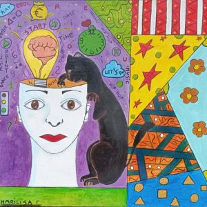 Vendita online opera dal titolo “In cerca di idee” realizzata dall'artista contemporanea Marilisa Calabretta