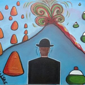 Vendita online opera dal titolo “Magritte sull'Etna” realizzata dall'artista contemporanea Marilisa Calabretta
